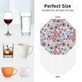 thumbnail image 4 of KLL Drink Coasters Set Octagon of 4,PU Leather Absorbent Coasters Set Decorative Coffee Cup Coasters Housewarming Gift for Home Decor-Abstract Floral, 4 of 5