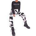 thumbnail image 3 of ITFABS Women?s Fashion Cow Pattern Print High-waist Wide Leg Jeans with Pocket, 3 of 8