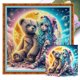 thumbnail image 1 of Hilo Algodón Ecológico Bordado 11CT 3 Hebras Impresión 50x50cm Kit Serie Personajes Punto Cruz Niña Y Oso Pelo Azul Likrtyny, 1 of 9