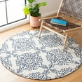 thumbnail image 2 of SAFAVIEH Micro-Loop Wichita Medallion Area Rug, Ivory/Blue, 4' x 6', 2 of 9
