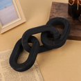 thumbnail image 3 of Wood Chain 3 Link Decor| Handmade Carved Wood Chain Link Decoration Boho Decor for Living Room Farmhouse Decor Coffee Table Decor Decorative 3-Link Wood Chain for Home Decor Black, 3 of 8