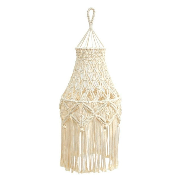 Cateissary Macrame Woven Light Shade Chandeliers Hanging Lamp Cover Home Boho Decor Type2 NO2
