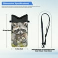 thumbnail image 6 of ZIATUBLES Neoprene Phone Bag Lightweight Cellphone Sleeve Pouch Shockproof Phone Purse Adjustable Crossbody Strap with Hook Loop Fastener, 4 X 8 Inch, Raccoon Daisy Black, 6 of 7