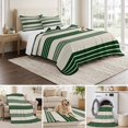 thumbnail image 6 of 3 Pieces King Quilt Set,Forest Green and Beige Stripe Soft Bedding Sets with 1 Quilt & 2 Pillow Shams,Modern Neutral Striped Summer Bedspread Lightweight Coverlet Comforter for All Season, 6 of 9