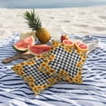 thumbnail image 5 of Summer Sunflowers Outdoor Pillow Covers Pack of 2 Farmhouses Retro Black White Plaid Waterproof Throw Pillow Covers Decorative Cushion Cases for Patio Garden Tent Balcony Couch 26x26 inch, 5 of 9