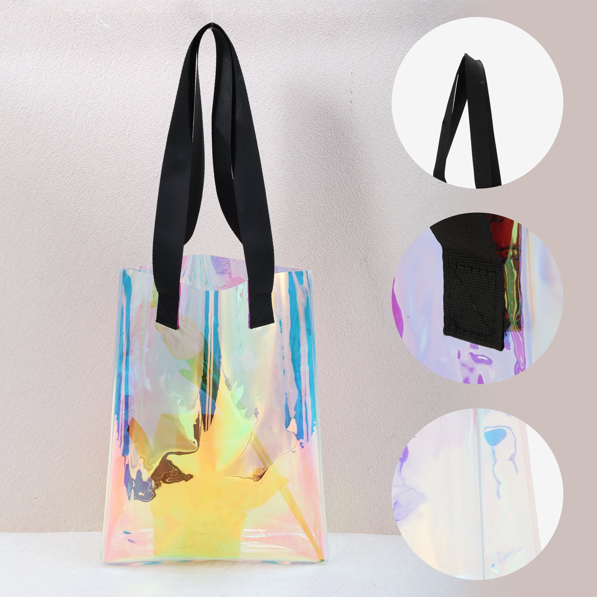 Unique Bargains Multicolor Ribbon Handle Gift Bag 1Pc Multicolor 11.81"x3.94"x13.39"