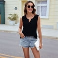 thumbnail image 4 of Womens Pleated Tank Tops V Neck Casual Sleeveless Blouses Summer Basic Vest Shirt, 4 of 9