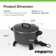 thumbnail image 4 of Presto 10qt Kitchen Kettle Electric Multi-Cooker 06009, 4 of 11