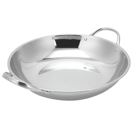 ACDANC Stainless Steel Pot Baking Pan Work on Wok Metal Cooking Pans for Kitchen Frying Small （Silver）