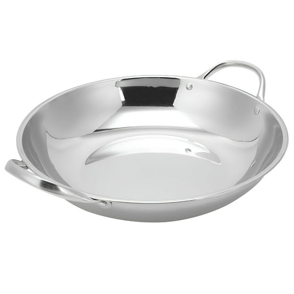 ACDANC Stainless Steel Pot Baking Pan Work on Wok Metal Cooking Pans for Kitchen Frying Small （Silver）