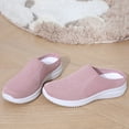 thumbnail image 4 of Miluxas Women's Knitted Flat Shoes Lightweight Comfortable Women Footwear Slip on Casual Breathable Mesh Walking Shoes Female Round Toe Wedges Shoes Pink 6(37), 4 of 9