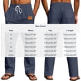 thumbnail image 3 of Mifsaly Linen Cargo Pants Men Summer Wide Leg Lightweight Summer Beach Trousers with Multi Pockets Elastic Waist Drawstring Breathable Cotton Tracksuit Bottoms M, 3 of 5