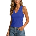thumbnail image 4 of Pounoo Tank Tops for Women V-Neck Sleeveless Tops Everyday Errands Soft Stretchy Comfortable Relaxed Fit Daily Shirts Gift, 4 of 8