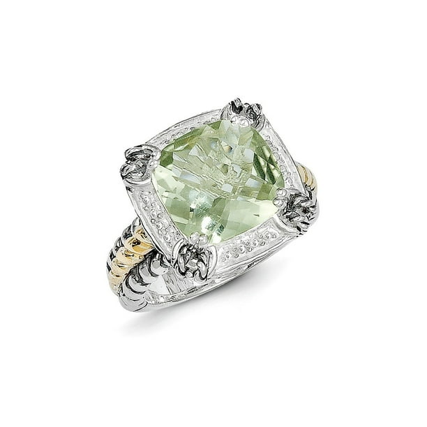 Argent sterling 925 avec 14 carats 6 77 bague am thyste verte