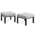 thumbnail image 2 of Heynemo Patio Metal Ottomans Footstools Set of 2, Outdoor Footrest Set with Removable Cushions for Couch, Black, 2 of 7