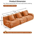 thumbnail image 3 of Lovableguy Oversized Modular Boneless Couch,Modern Teddy Sectional Sofa Set with Deep Seat,Comfy 3 Seater Cloud Couch for Living Room Bedroom,Orange, 3 of 10