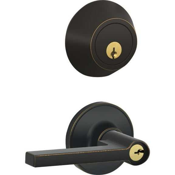 4-pack Dexter Solstice Deadbolt Lock Adjustable Lever Combo Bronze - Single Cylinder - 4 Pack — Construction & DIY Use, Standard Hardware Spec