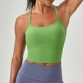 thumbnail image 4 of Ticikt Seamless Sweetheart Neck Ribbed Racerback Crop Tank Top for Women Built-In Bra Support Comfortable Activewear,Color:Green, 4 of 6