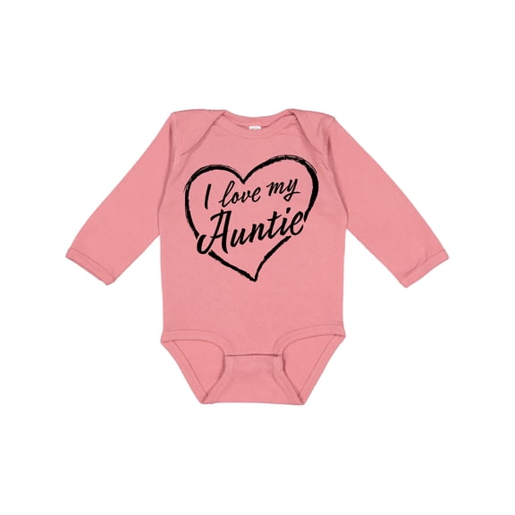 Inktastic I Love My Auntie in Black Chalk Heart Boys or Girls Long Sleeve Baby Bodysuit