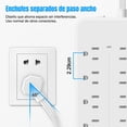 thumbnail image 3 of 12 en 1 Regleta Multicontacto Extension USB, con 8 Salidas CA y 4 Puertos USB (1 USB C), Enchufe/Conector Multiple, 1.5M Extension Electrica, para Dormitorio, Casa, Dorm, Oficin (Blanco), 3 of 8