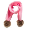 thumbnail image 2 of Milaget KIDS GIRLS WARM SOFT KNIT WINTER SCARF WRAP NECK WARMER FAUX POMPOM Pink, 2 of 5