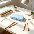 thumbnail image 7 of KKOUHVY Pencil Case, Large Capacity Hard Plastic Pencil Storage Box, Solid Color Pencils Box for Pens Crayons Office Studying Supplies, Blue, 7 of 7