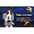 thumbnail image 6 of Alaiyaky Robber Costume Set Burglar Costume Thief Costume with Hat Black Mask Gloves Swag Bag Thief Costume for Men Women Halloween Party, 6 of 7