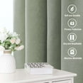 thumbnail image 6 of Turquoize Classic Natural Linen Privacy Curtains Light Filtering for Living Room 2 Panels Back Tab, 52" x 72" , Sea  Grass, 6 of 6