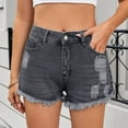 thumbnail image 2 of Prolriy Jean Shorts Womens, Women's Juniors Vintage Denim High Waisted Jeans Shorts Womens Shorts Dark Gray S, 2 of 9