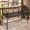 Black, variant on HLR Farmhouse Outdoor Bench with Rose Pattern, 41.7'' Metal Frame Patio Garden Chair Cast Iron, Black