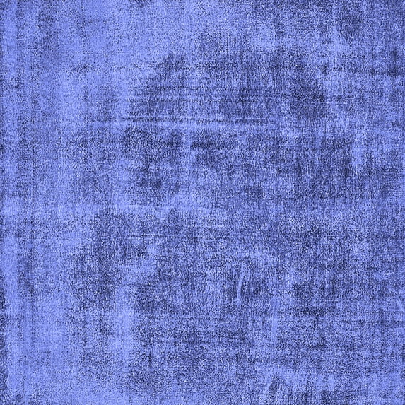 Ahgly Company Machine Washable Indoor Square Oriental Blue Industrial Area Rugs, 7' Square