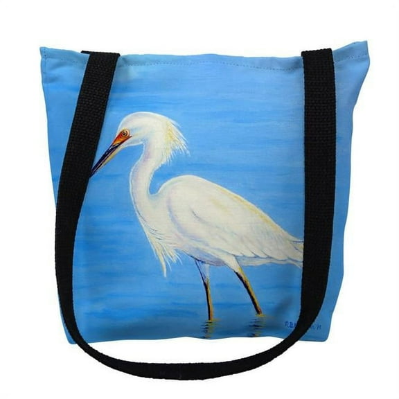 Betsy Drake TY1087S 13 x 13 in. Stalking Snowy Egret Small Tote Bag