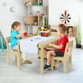 thumbnail image 6 of Arlopu Kids Art Table and 2 Chairs Set with Paper Roll, Toddler Craft Drawing Table, Children Play Activity Table with Storage Space, 6 of 7