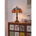 thumbnail image 3 of Orinova Tiffany Style Table Lamp Rose Bedside Desk LED Lamp Shades Bedroom Stained-Glass 18.1'' Height Multi-Color, 3 of 7