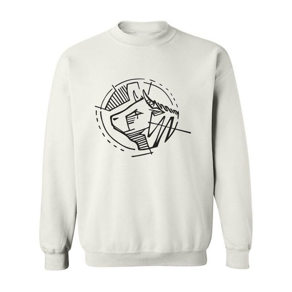 A Head Of A Cow- Sweatshirt Men -Image by Shutterstock, Male Small