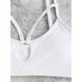 thumbnail image 6 of ZAFUL Women Swimsuit Ribbed Cutout High Cut Crop Tankini Swimwear White L, 6 of 7
