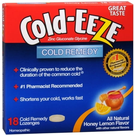 COLD-EEZE Lozenges All Natural Honey Lemon 18 ea (Pack of 4)