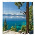 thumbnail image 3 of Ambesonne Nautical Shower Curtain, East Shore of Lake, 69"Wx75"L, Green Blue, 3 of 5