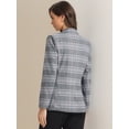 thumbnail image 4 of DARING DIVA Women's Boyfriend Notched Lapel One Button Blazer Suit Plaid Blazer Jacket M Grey, 4 of 6
