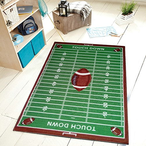 Football Feild Ground Kids Football Rectangle Area Rug Size 3'3"x5