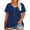 Dark Blue, variant on Plus Size Tunic Tops for Women 4x-5x Women's Plus Size Tunic Tops Crew Neck Womens Plus Tops Short Sleeve Button up Basic Dressy Casual Tunics Loose Fit Summer Outfits Black 4XL