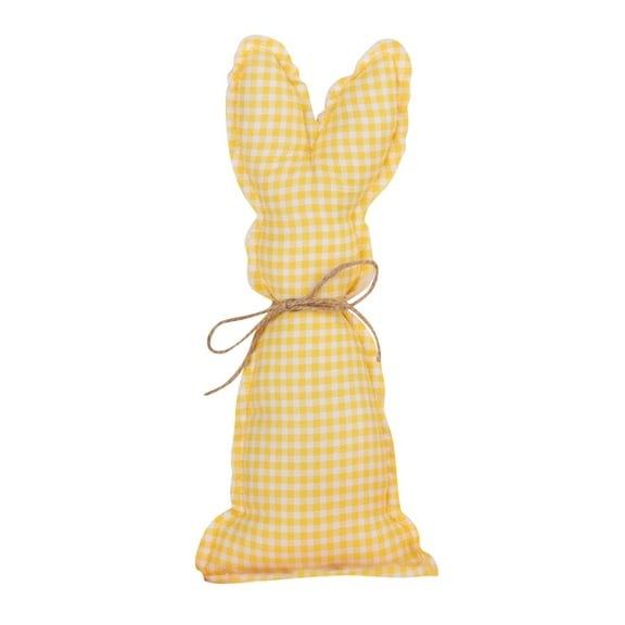 Large Fabric Easter Bunny with String, 9.5-inch Hanging Rabbit Doll for Front Door, Party Decor, Spring Wreath & Gift Tag B