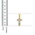thumbnail image 2 of 14K Tri Color Gold Cubic Zirconia Religious Crucifix Charm Pendant for Necklace Chain | Jewelry Gift for Men Women | 37 x 24 MM | 8.9 grams, 2 of 4