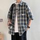 thumbnail image 1 of Camisa a cuadros para hombre, ropa de calle coreana Y2k, Blusa de manga corta a la moda de verano, novedad de 2024, 1 of 5