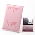 thumbnail image 3 of Bolsa para pasaporte con mapa esmerilado de cuero de PU, funda protectora para pasaporte, bolsa de almacenamiento para documentos de viaje, 3 of 6