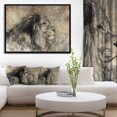 thumbnail image 4 of Designart - Lion en Sépia - Impression sur Toile Encadrée Animal, 4 of 4