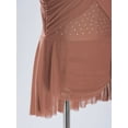 thumbnail image 6 of vastwit Girls Rhinestones Cutout Sleeveless Lyrical Dance Dress Figure Skating Performance Ballet Latin Jazz Dancewear Dusty Pink 8, 6 of 7