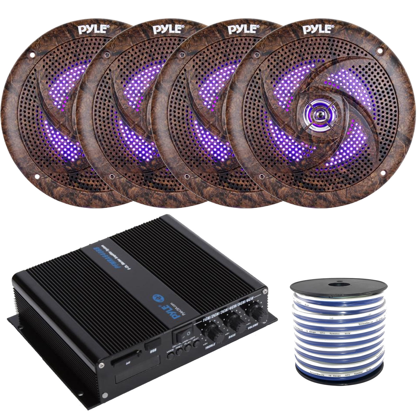 pyle led marine speakers
