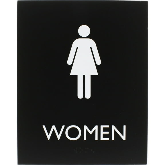 Lorell, LLR02665, Restroom Sign, 1 Each, Black
