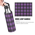 thumbnail image 2 of ALAZA Purple Checkered Grid Pattern Water Bottle Insulated Flask Stainless Steel Straw Lid 20 oz, 2 of 6